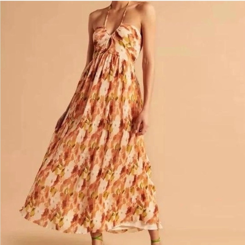 Abercrombie & Fitch Floral Maxi Dress - Orange and White